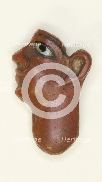 Inlay Depicting the Face of a King, Egypt, Late Period-Ptolemaic Period (about 7th-1st century BCE). Creator: Unknown.