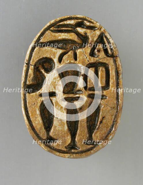 Scarab with Protective Inscription (image 2 of 2), 18th-26th Dynasty (1569-525 BCE). Creator: Unknown.