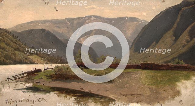 View of Ulvik in Hardanger, 1843. Creator: Hans Gude.