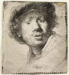 Self-portrait in a cap: open mouthed, 1630. Creator: Rembrandt Harmensz van Rijn.