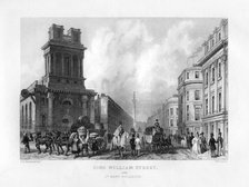 King William Street and St Mary Woolnoth, London, 19th century.Artist: J Woods