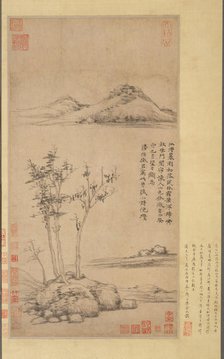 Wind among the Trees on the Riverbank, 1363. Creator: Ni Zan.