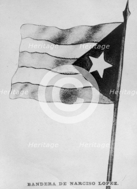 Narciso Lopez's flag, (1850s), 1920s. Artist: Unknown
