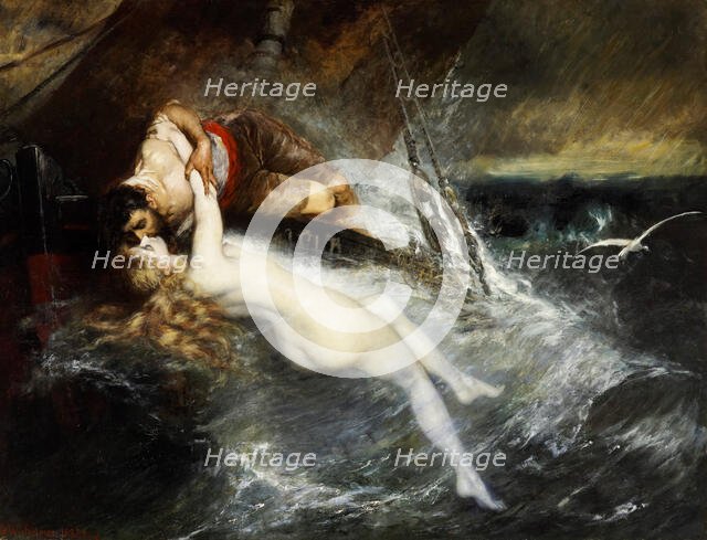 The Kiss of the Siren, 1882. Creator: Gustav Wertheimer.