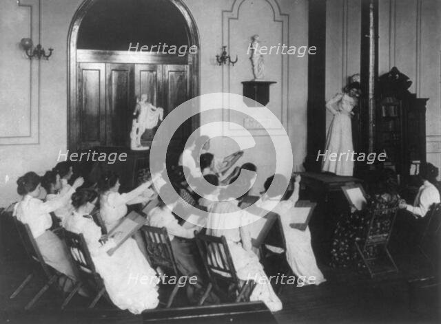 Art class with live model, Normal School, Washington, D.C., (1899?). Creator: Frances Benjamin Johnston.