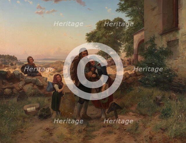 German Emigrants at the Churchyard, 1846. Creator: Carl Wilhelm Hubner.