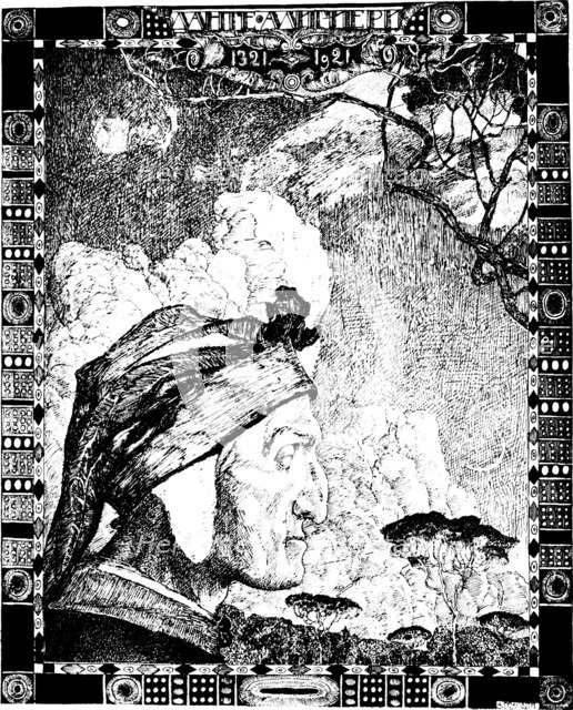 Dante Alighieri, medieval Italian poet, 1921.  Artist: Aleksandr Golovin