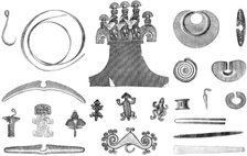 Gold ornaments from the graves of the Incas of Peru, 1883. Creator: Unknown.