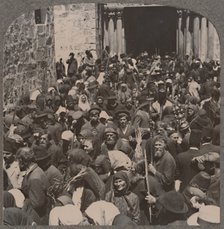 'Palm Procession leaving the Church of the Holy Sepulchure', c1900. Artist: Unknown.