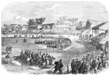 The Spring Meeting at Yokohama: race of the Japanese officers...the start..., 1865. Creator: Unknown.