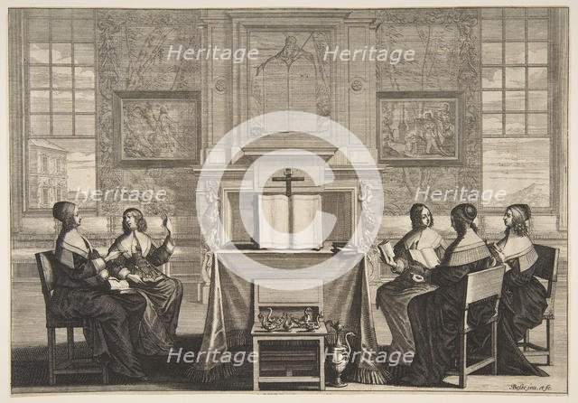 The Wise Virgins Conversing, ca. 1635. Creator: Abraham Bosse.