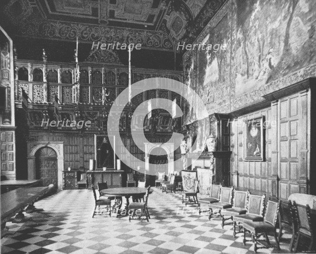 The Great Hall, Hatfield House, Hatfield, Hertfordshire, 1894. Creator: Unknown.