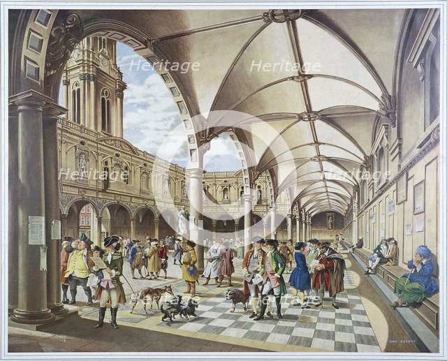 Courtyard of the Royal Exchange, London, 1960. Artist: Anon