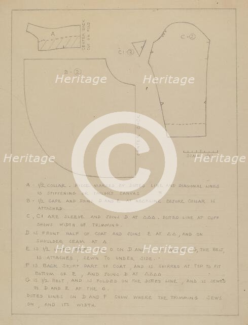 Coat (Pattern), 1935/1942. Creator: Mina Greene.
