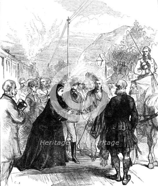 The Queen's Visit to the Prince of Wales: arrival at Wolferton Station, near Sandringham, 1871. Creator: Unknown.
