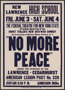 No More Peace, Lawrence, NY, 1938. Creator: Unknown.