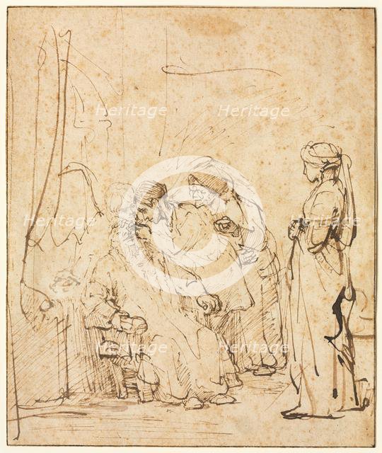 Tobias Healing His Father's Blindness, c. 1640-45. Creator: Rembrandt van Rijn (Dutch, 1606-1669).