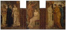 Cupid and Psyche - Palace Green Murals - Psyche's Sisters visit her at Cupid's House, 1881. Creator: Sir Edward Coley Burne-Jones.