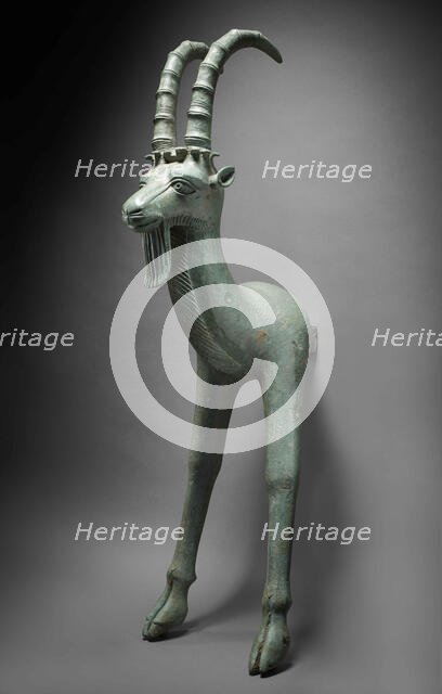 Throne element in the shape of an ibex, 5th-3rd century BC. Creator: Central Asian Art.