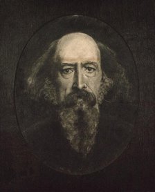 Portrait of Alfred, Lord Tennyson (1809-1892). Creator: Millais, John Everett (1829-1896).