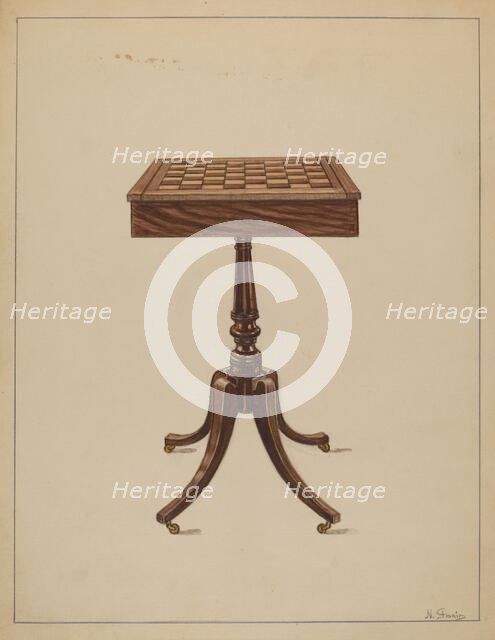 Checker Table, 1936. Creator: Nicholas Gorid.