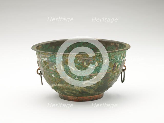 Bowl with painted designs, Han dynasty, 206 BCE-220 CE. Creator: Unknown.