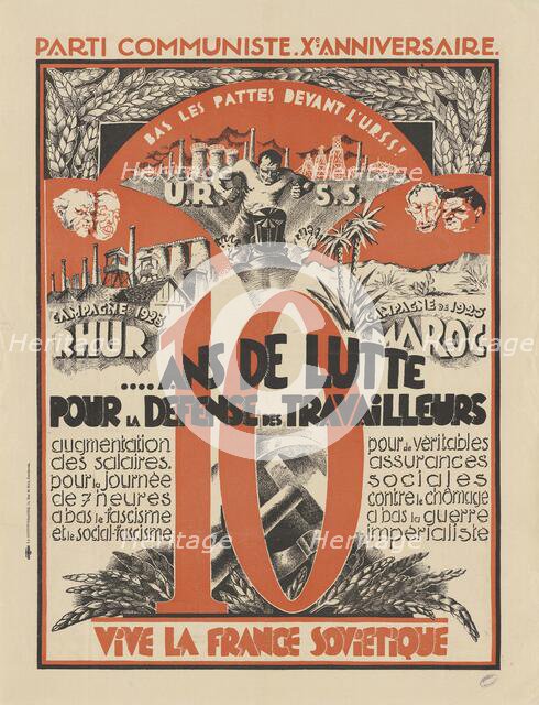 10th Anniversary of the French Communist Party, 1931. Creator: Anonymous.