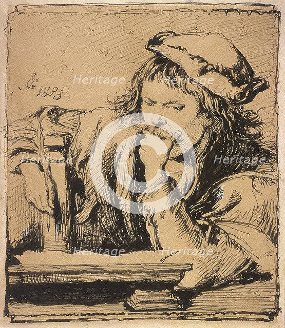 'Young Man with a Book', 1883. Artist: Sir John Gilbert