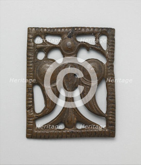 Appliqué Plaque with a Standing Eagle, Iran, 12th century. Creator: Unknown.