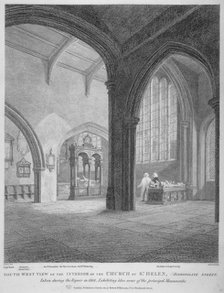 Interior south-west view of the Church of St Helen, Bishopsgate, City of London, 1817. Artist: Bartholomew Howlett