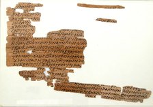 Papyrus Fragment of a Letter and Grain Account, Coptic, 580-640. Creator: Unknown.