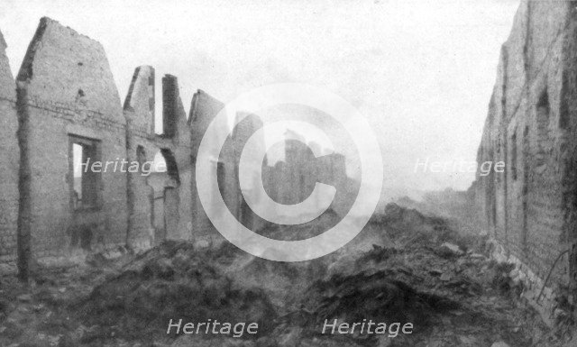 The ruins of Albert, Somme, France, 23 September 1914. Artist: Unknown