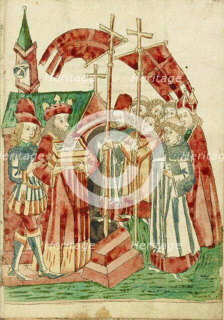 The Translation of Josaphat's Relics to a Church By a King and Procession, 1469. Creators: Hans Schilling, Diebolt Lauber.