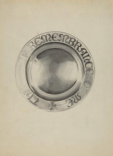 Silver Communion Plate, c. 1936. Creator: Lena Nastasi.