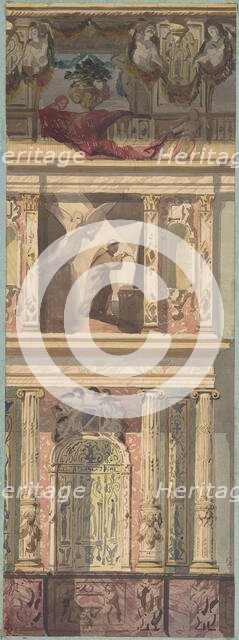 Design for a Bay of a Side Wall, Château de Béhourt, second half 19th century. Creators: Jules-Edmond-Charles Lachaise, Eugène-Pierre Gourdet.