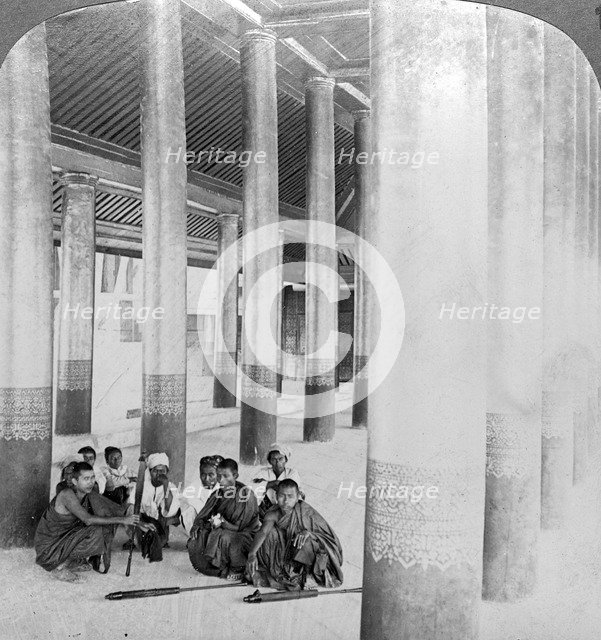 Inside the audience hall, Mandalay Palace, Burma, c1900s(?).Artist: Underwood & Underwood