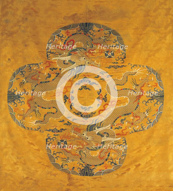 Dragon silk brocade fabric, End of 16th cen.. Creator: Anonymous master.