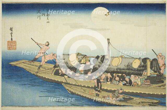 Yodo River (Yodogawa), from the series "Famous Places in Kyoto (Kyoto meisho no uchi)", c. 1834. Creator: Ando Hiroshige.