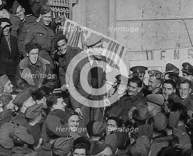 Comedian Tommy Trinder Entertaining Allied Troops, 1943-1944. Creator: British Pathe Ltd.