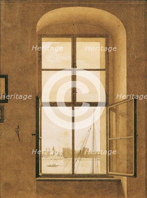 View from the window of the artist's studio, right window, 1805-1806. Creator: Friedrich, Caspar David (1774-1840).