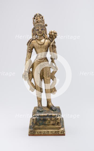 Standing Bodhisattva Avalokiteshvara Holding a Lotus Flower, early 9th century. Creator: Unknown.