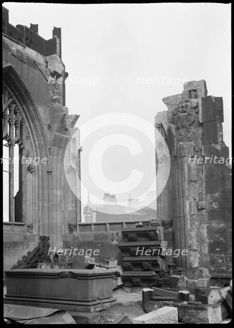 Manchester Cathedral, Manchester, 1942. Creator: George Bernard Wood.