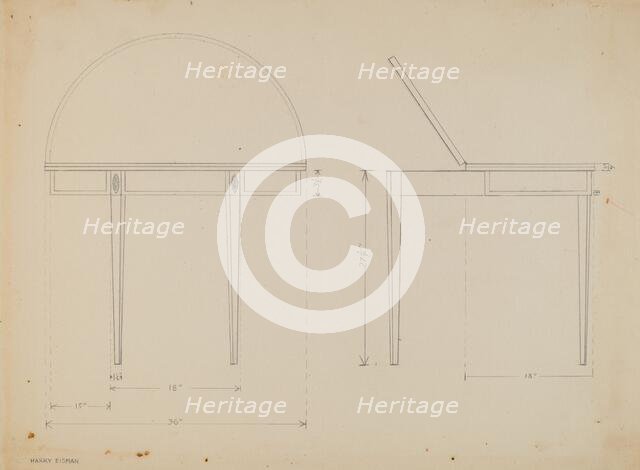 Card Table, c. 1937. Creator: Harry Eisman.