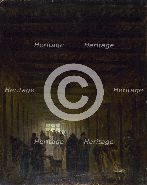 Corridor of the Saint-Lazare Prison, c. 1793. Creator: Robert, Hubert (1733-1808).