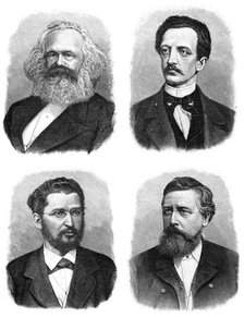 Four German socialists, (1903). Artist: Unknown