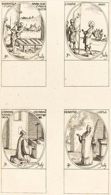 Sts. Donatilla, Maxima & Secunda; St. Fabius;St. John Colombini; St. Ignatius Loyola. Creator: Jacques Callot.