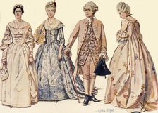 'Clothing during the Reign of George II 1750-1760', 1903, (1937). Creator: Sophie B Steel.