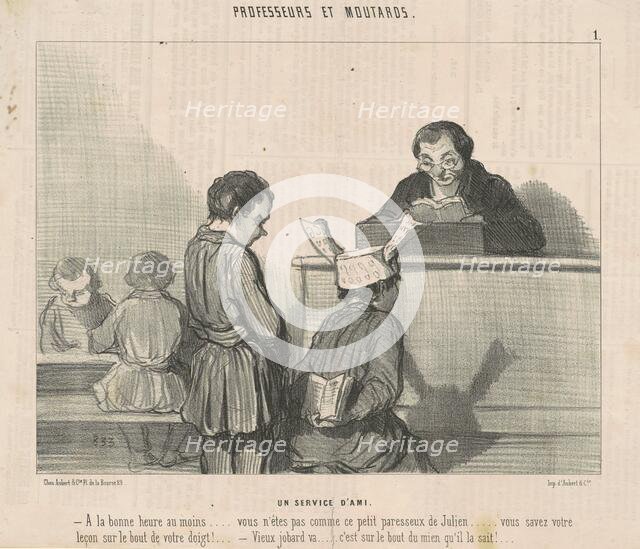 Un service d'ami, 19th century. Creator: Honore Daumier.