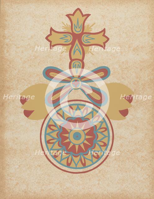 Santa Barbara Mission Doorway Design from the portfolio "Decorative Art...", 1935/1942. Creator: Unknown.