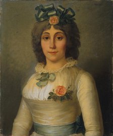 Portrait of Anne-Josèphe Théroigne de Méricourt (1762-1817), 1793. Creator: Selles, Pierre Nicolas (1751-1831).